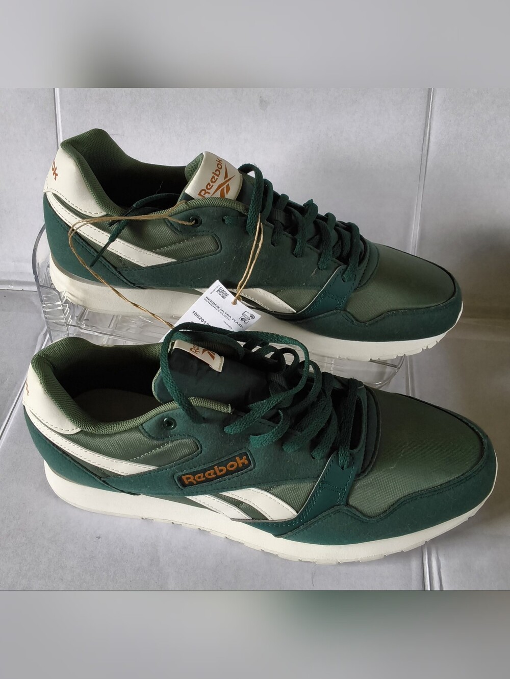 Reebok Ultra Flash Men's Green/White Low Top Lace Up Running Sneakers Size 11